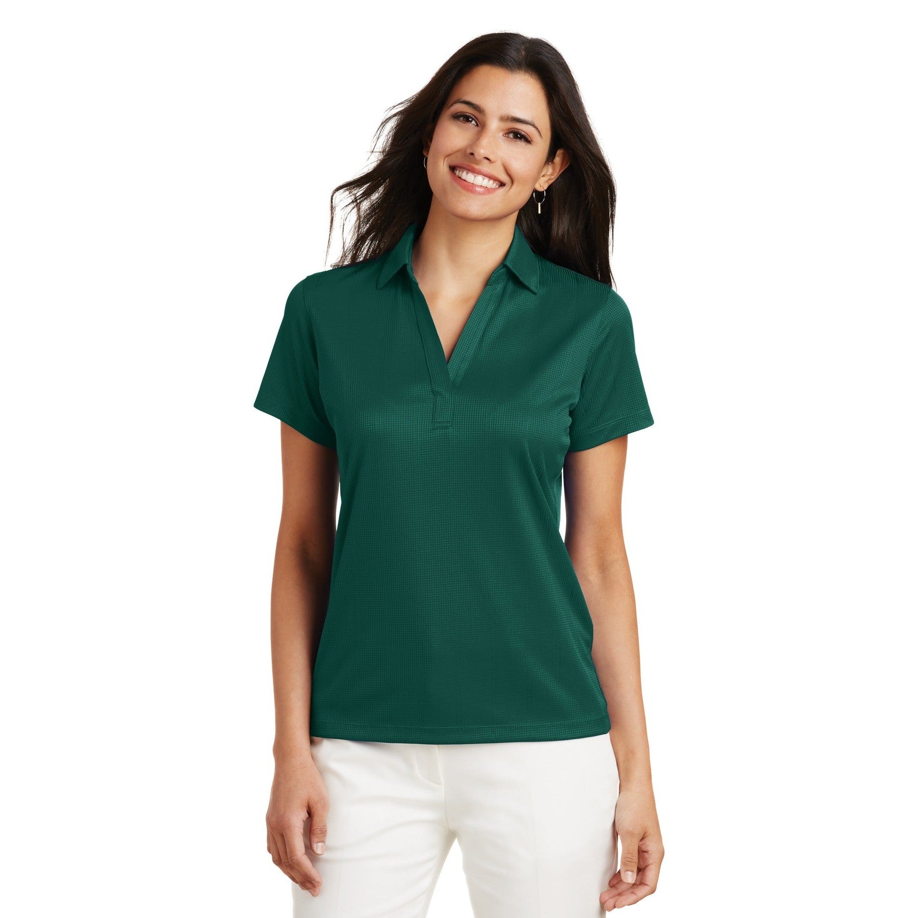 Port Authority-Port Authority® Women's Performance Fine Jacquard Polo. L528-MedTech-3